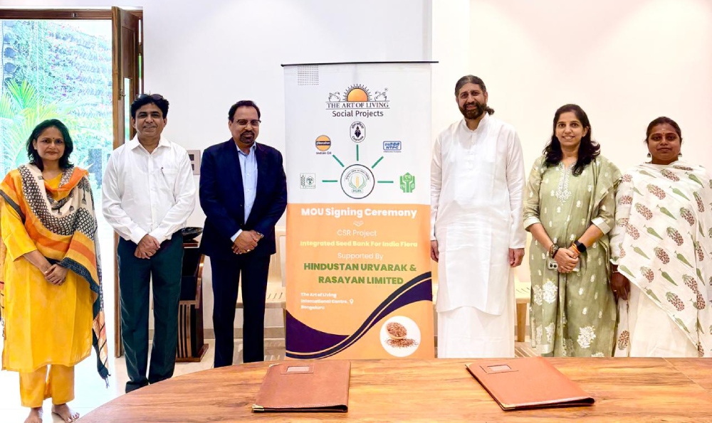 VVKI Signs ₹3.85 Crore MoU with HURL to Build India's Integrated Seed Bank at the Art of Living International Centre